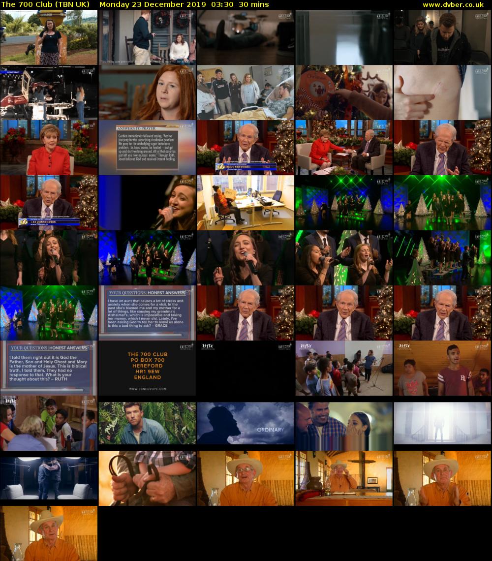 The 700 Club (TBN UK) Monday 23 December 2019 03:30 - 04:00
