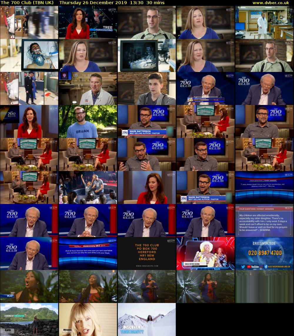 The 700 Club (TBN UK) Thursday 26 December 2019 13:30 - 14:00