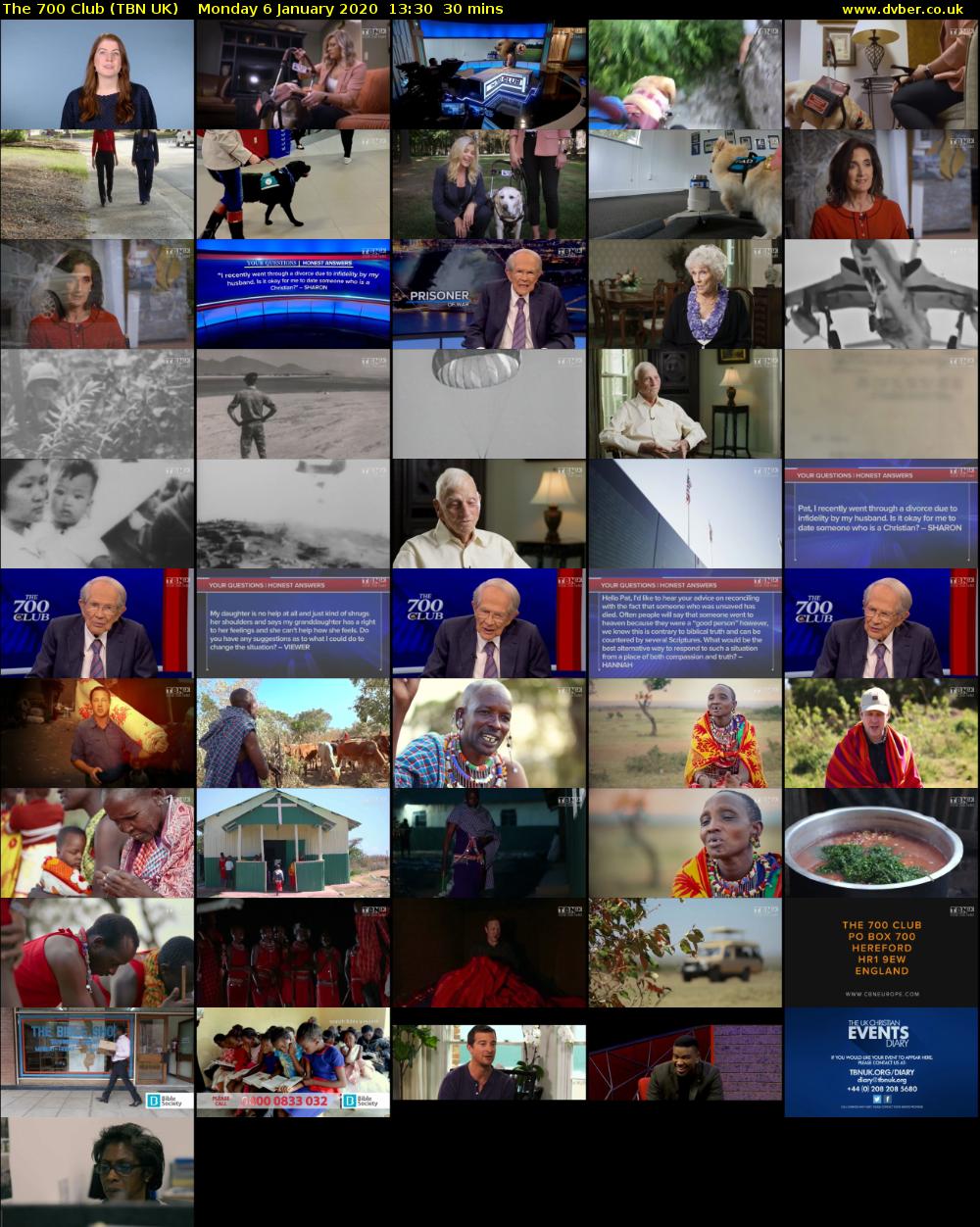 The 700 Club (TBN UK) Monday 6 January 2020 13:30 - 14:00