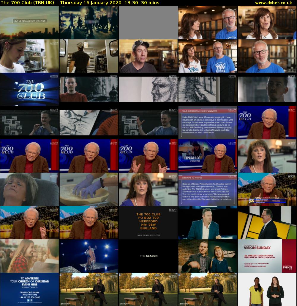The 700 Club (TBN UK) Thursday 16 January 2020 13:30 - 14:00
