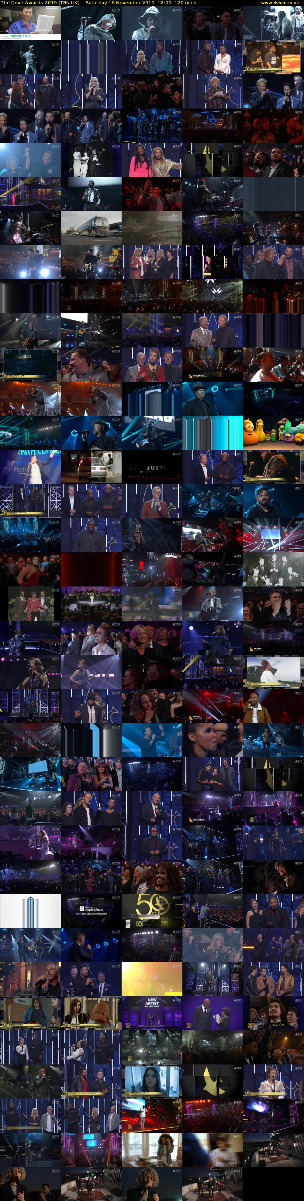 The Dove Awards 2019 (TBN UK) Saturday 16 November 2019 12:00 - 14:00