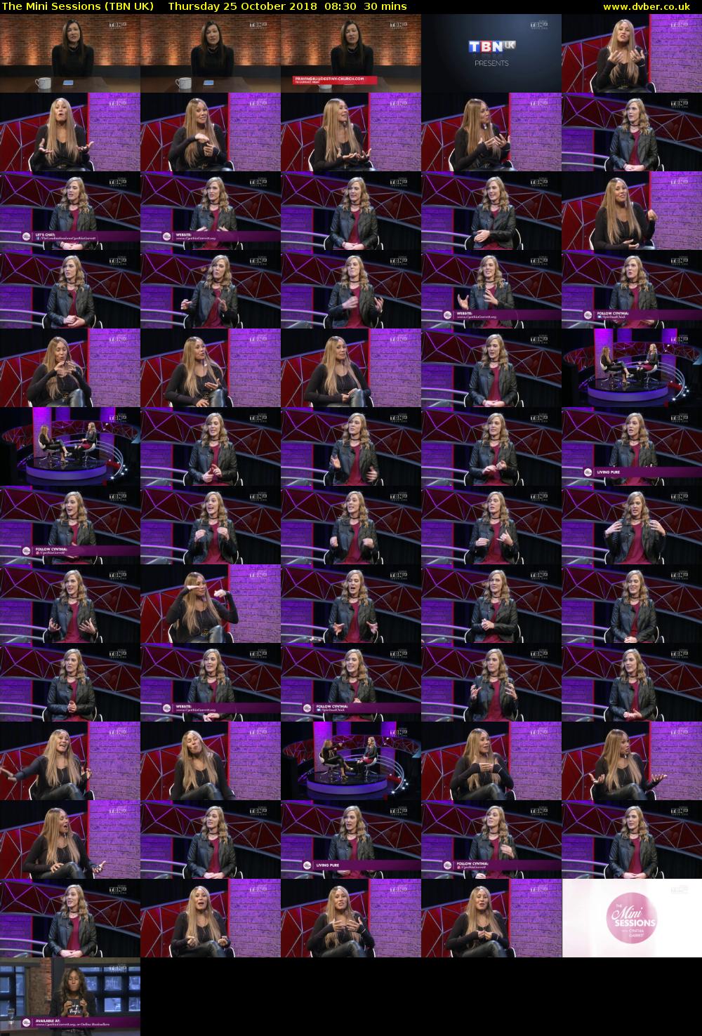 The Mini Sessions (TBN UK) Thursday 25 October 2018 08:30 - 09:00