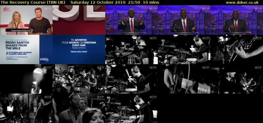 The Recovery Course (TBN UK) Saturday 12 October 2019 21:50 - 22:00