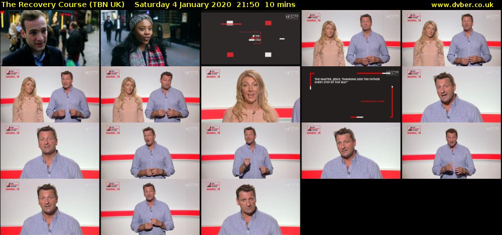 The Recovery Course (TBN UK) Saturday 4 January 2020 21:50 - 22:00