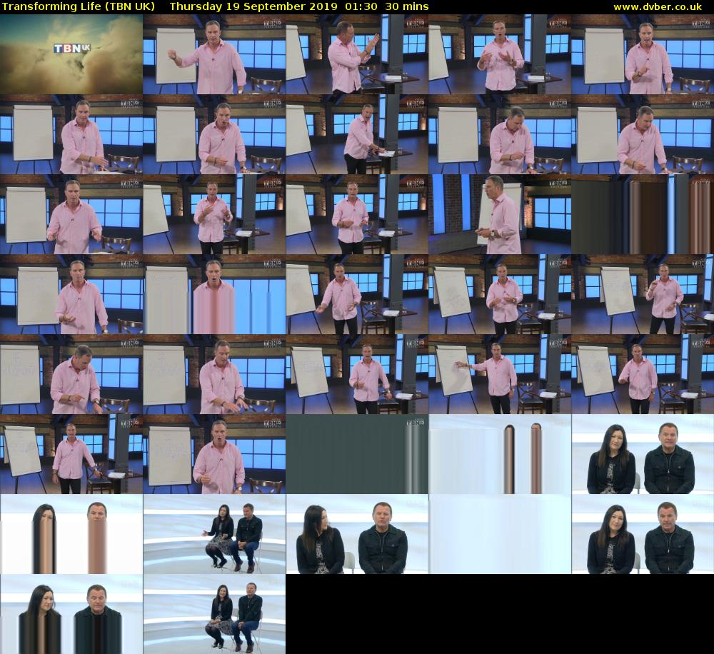 Transforming Life (TBN UK) Thursday 19 September 2019 01:30 - 02:00