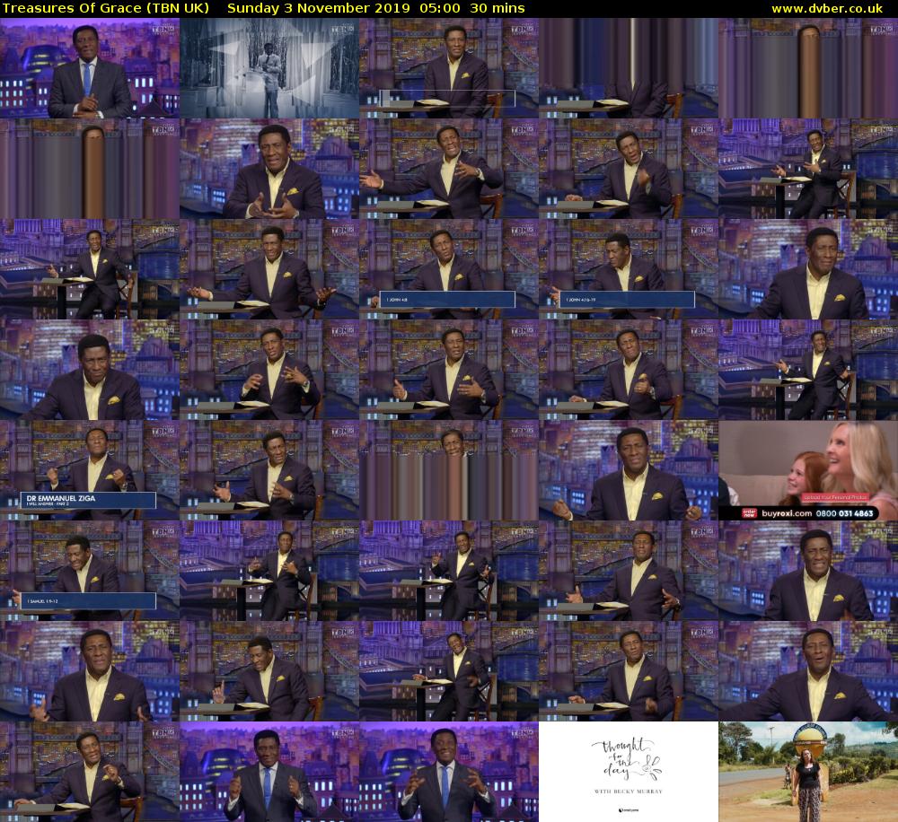 Treasures Of Grace (TBN UK) Sunday 3 November 2019 05:00 - 05:30