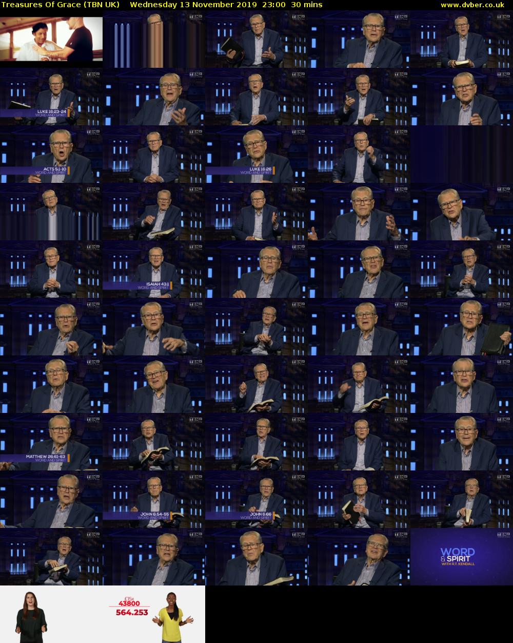 Treasures Of Grace (TBN UK) Wednesday 13 November 2019 23:00 - 23:30