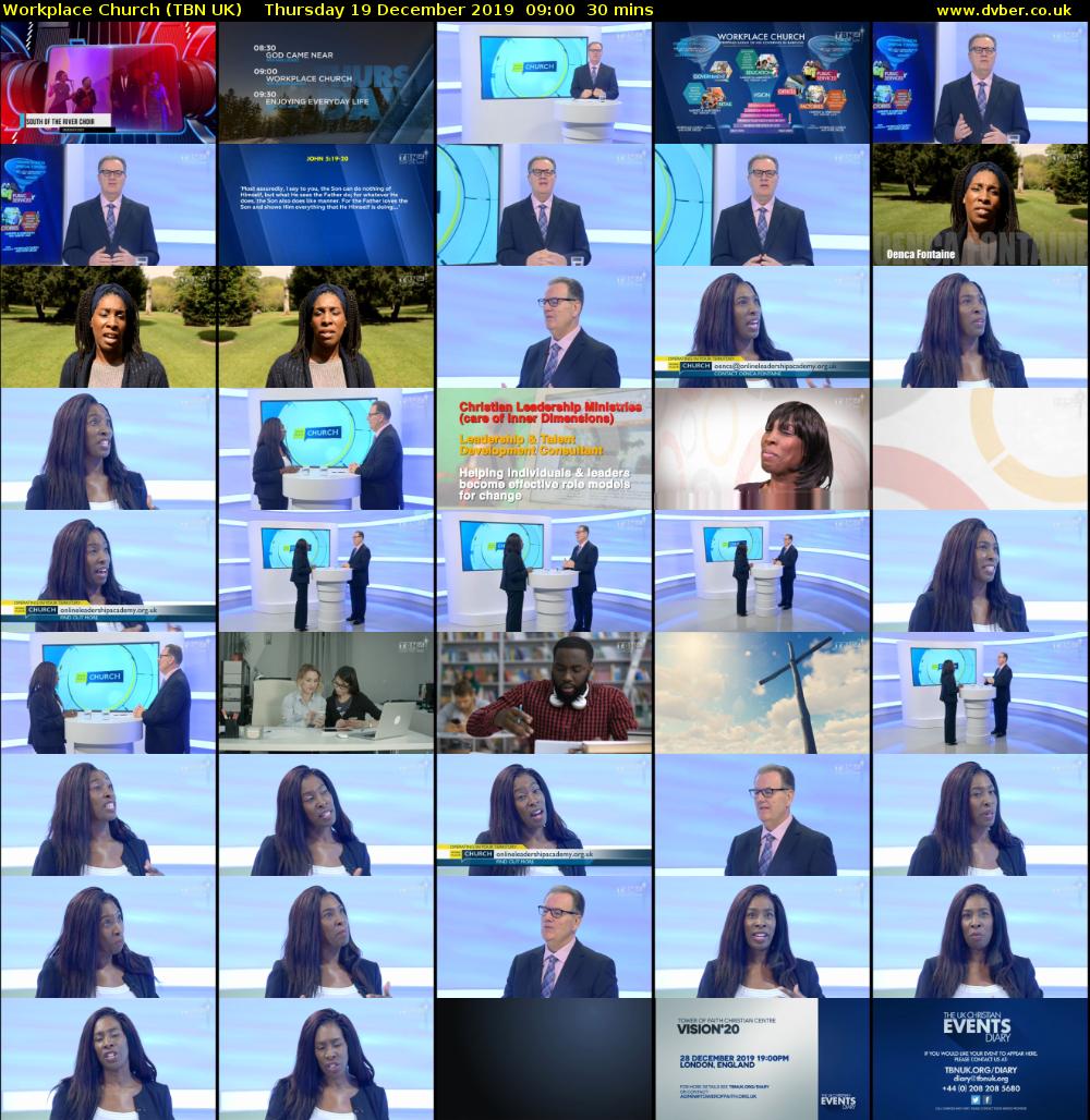 Workplace Church (TBN UK) Thursday 19 December 2019 09:00 - 09:30