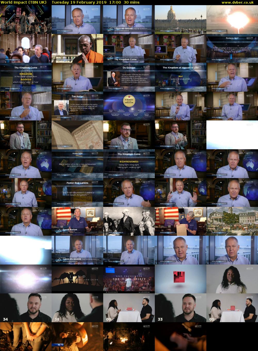 World Impact (TBN UK) Tuesday 19 February 2019 17:00 - 17:30
