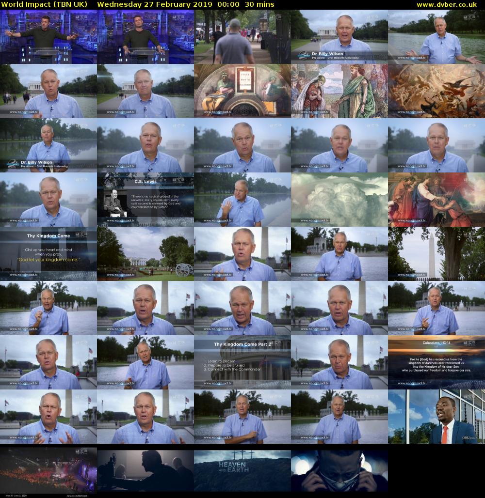 World Impact (TBN UK) Wednesday 27 February 2019 00:00 - 00:30