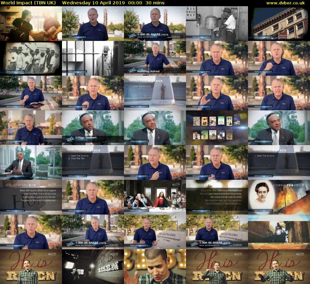 World Impact (TBN UK) Wednesday 10 April 2019 00:00 - 00:30