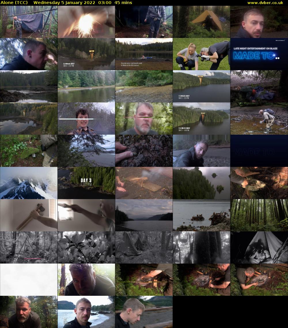 Alone (TCC) Wednesday 5 January 2022 03:00 - 03:45