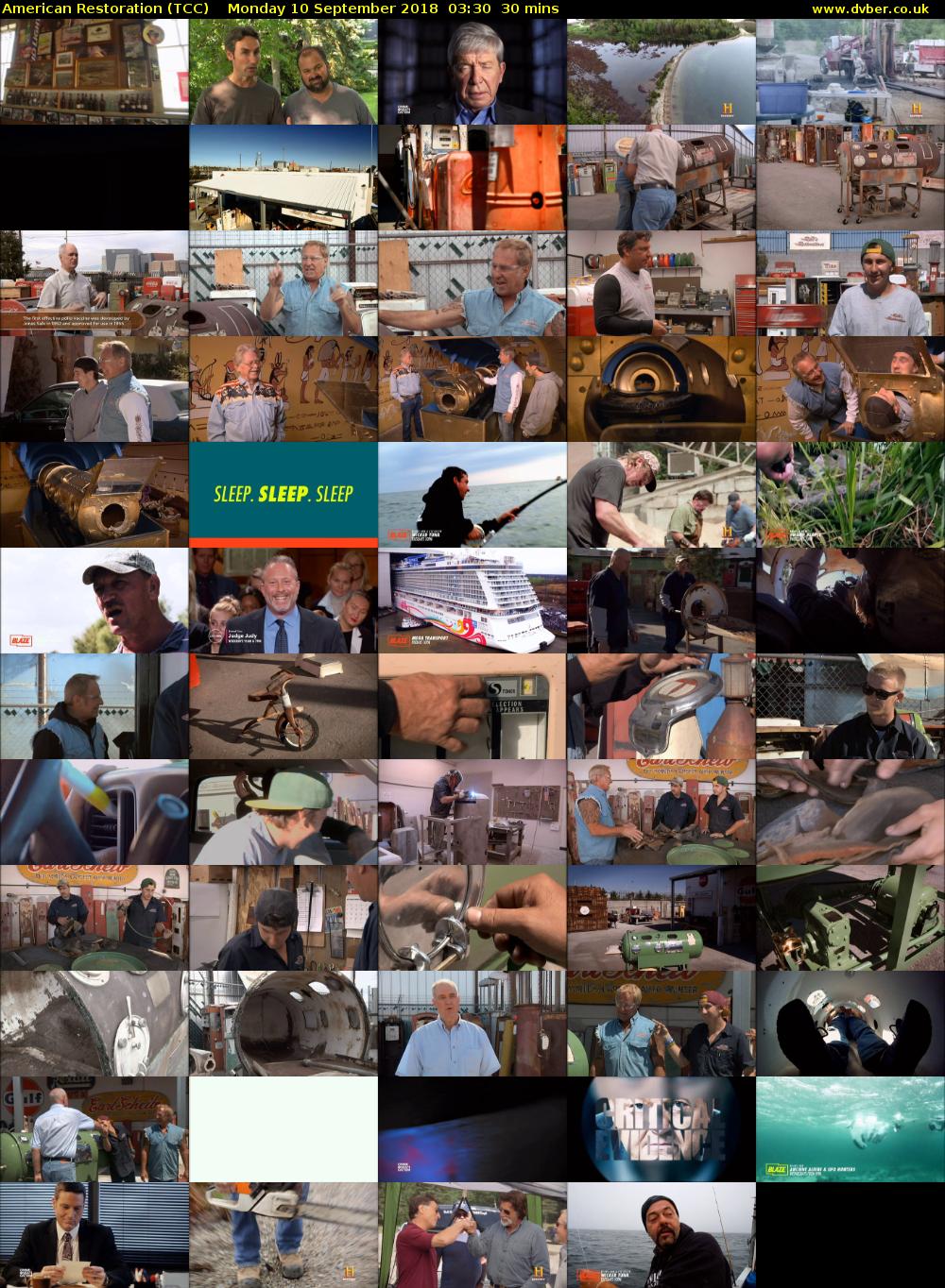 American Restoration (TCC) Monday 10 September 2018 03:30 - 04:00