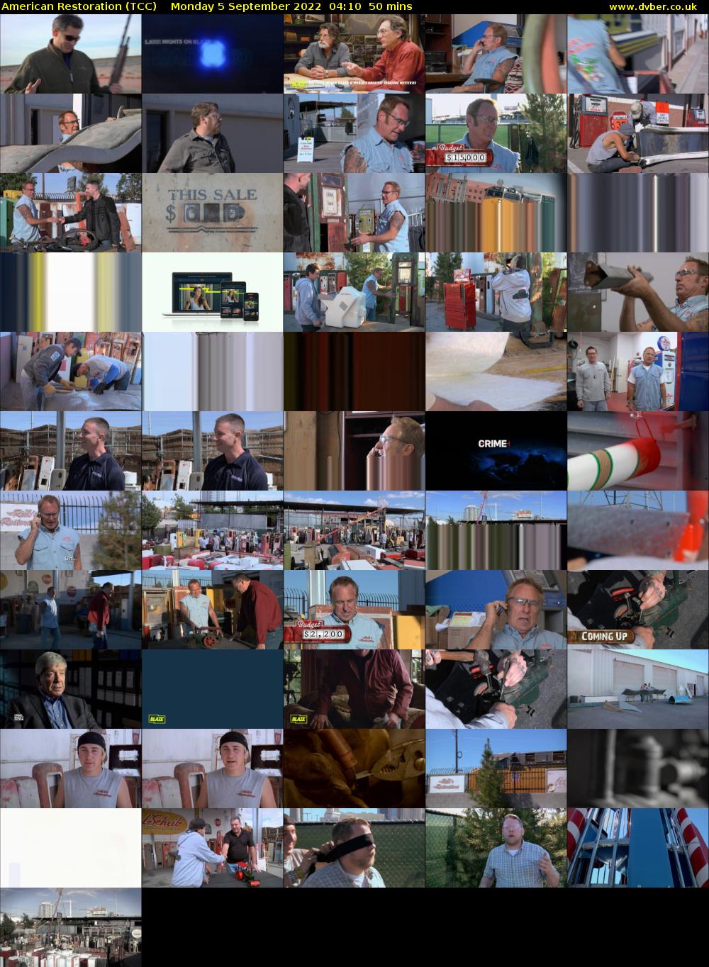 American Restoration (TCC) Monday 5 September 2022 04:10 - 05:00