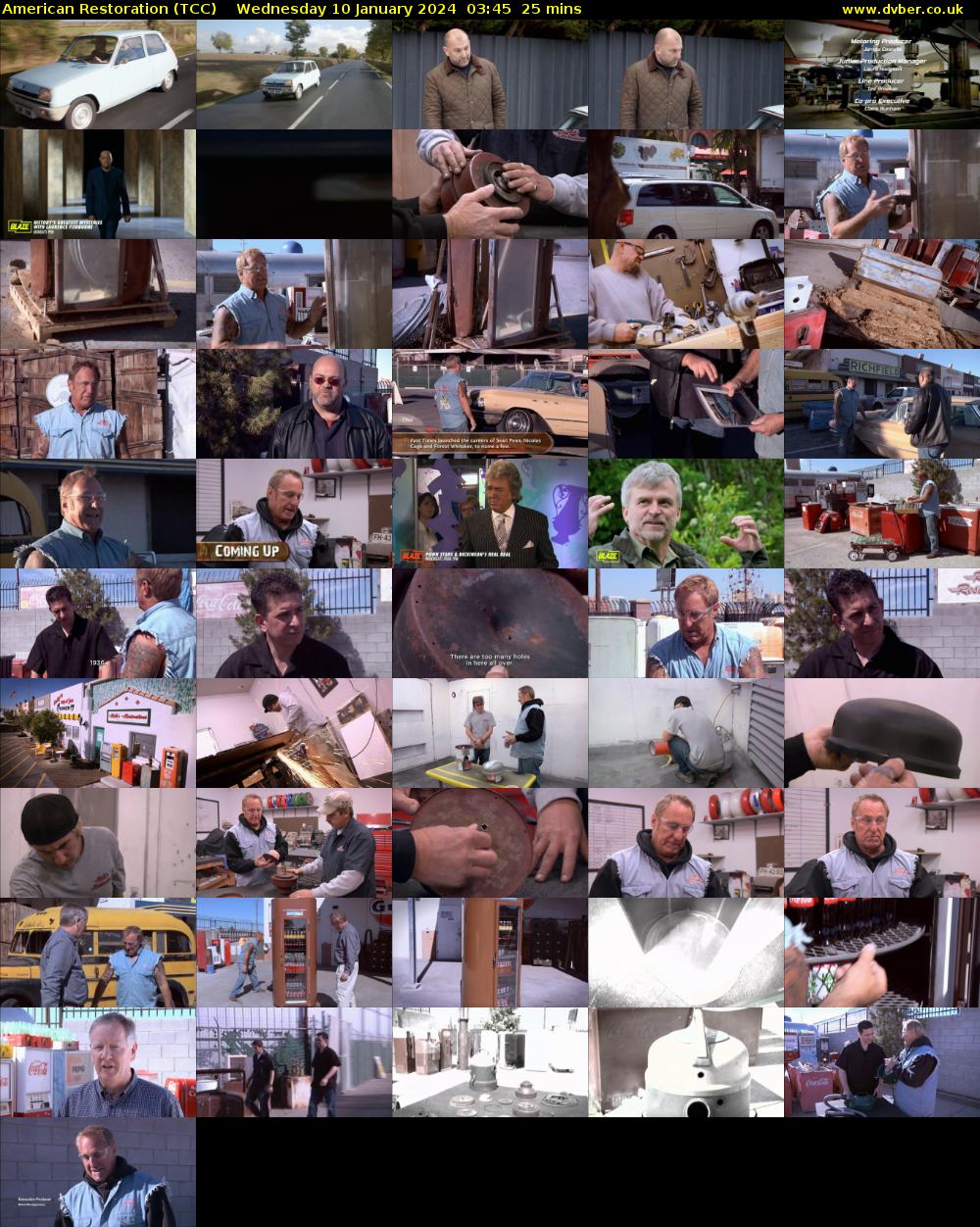 American Restoration (TCC) Wednesday 10 January 2024 03:45 - 04:10