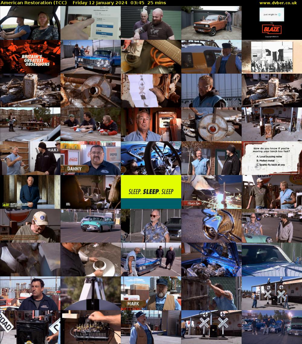 American Restoration (TCC) Friday 12 January 2024 03:45 - 04:10