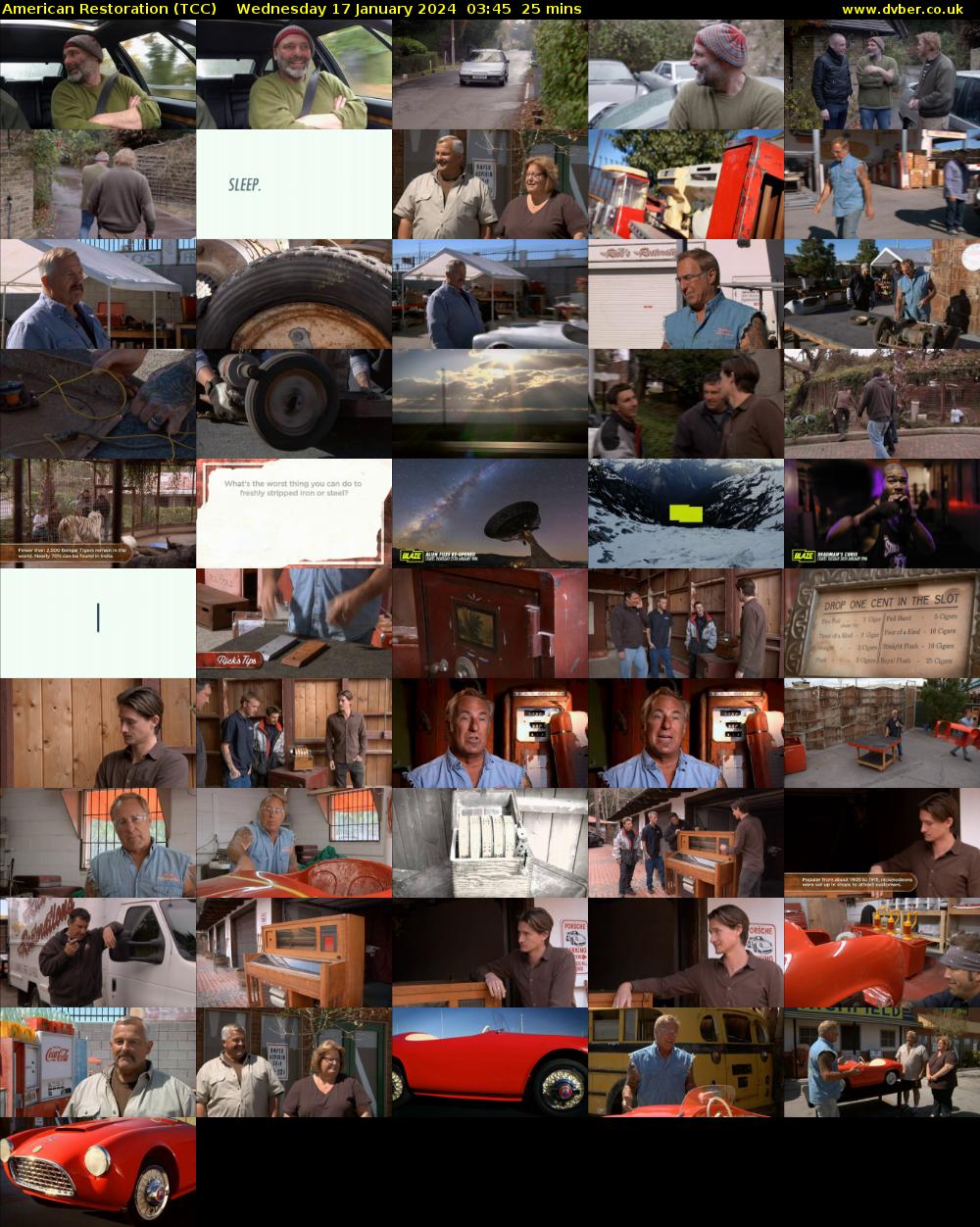 American Restoration (TCC) Wednesday 17 January 2024 03:45 - 04:10