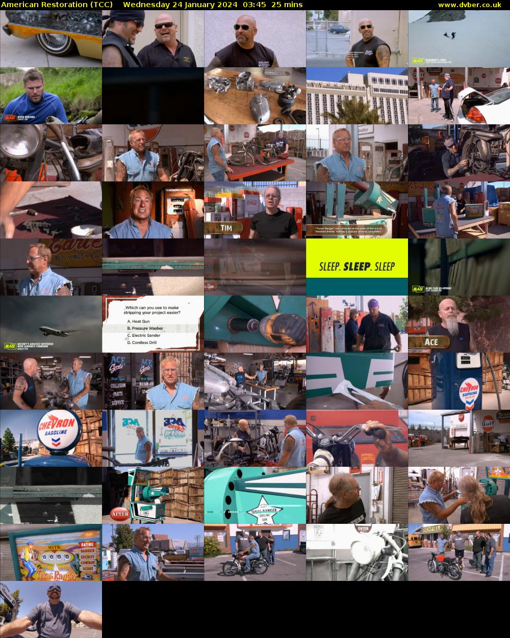 American Restoration (TCC) Wednesday 24 January 2024 03:45 - 04:10