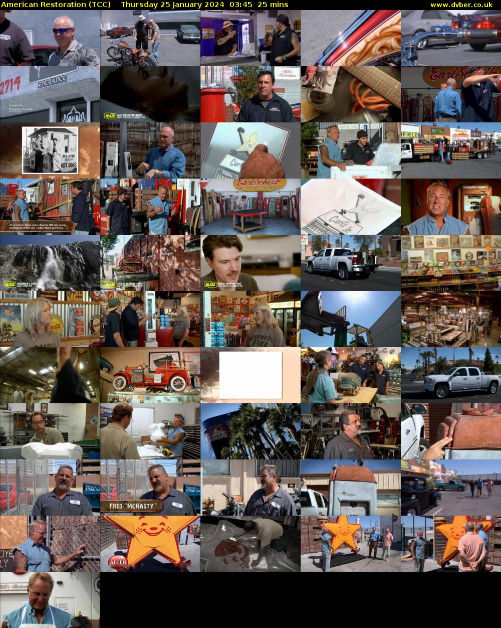 American Restoration (TCC) Thursday 25 January 2024 03:45 - 04:10
