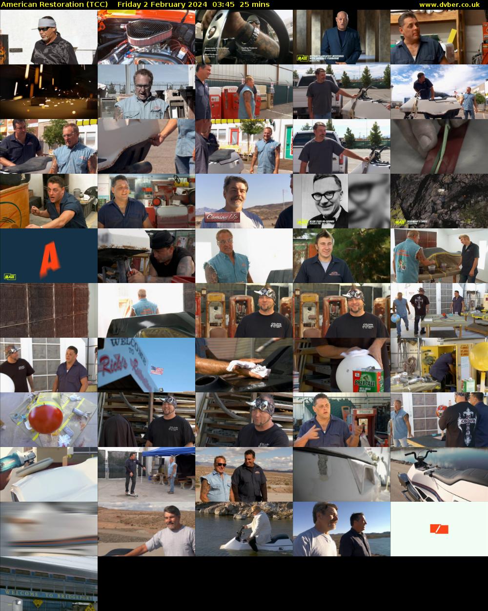 American Restoration (TCC) Friday 2 February 2024 03:45 - 04:10