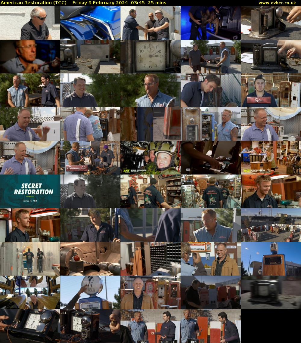 American Restoration (TCC) Friday 9 February 2024 03:45 - 04:10