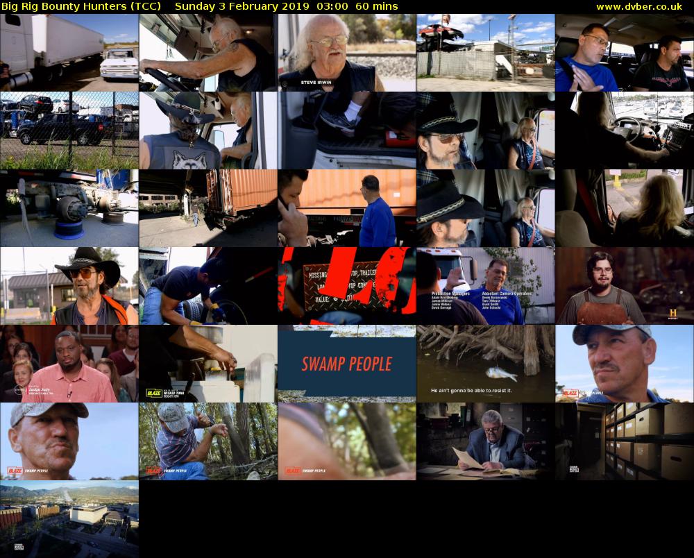 Big Rig Bounty Hunters (TCC) Sunday 3 February 2019 03:00 - 04:00