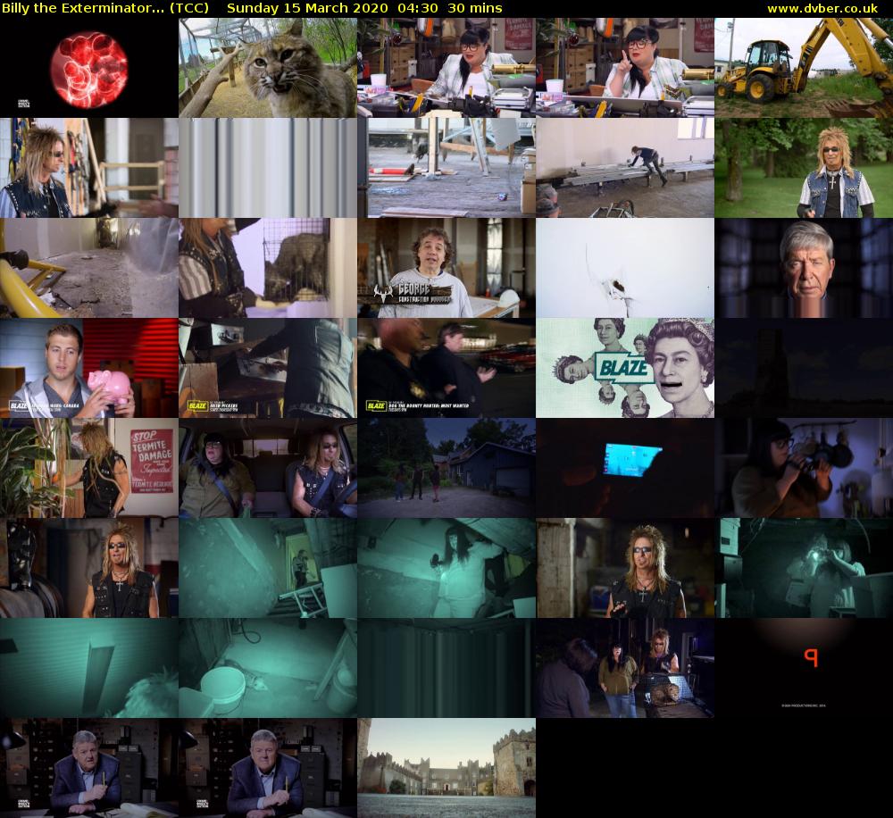 Billy the Exterminator... (TCC) Sunday 15 March 2020 04:30 - 05:00