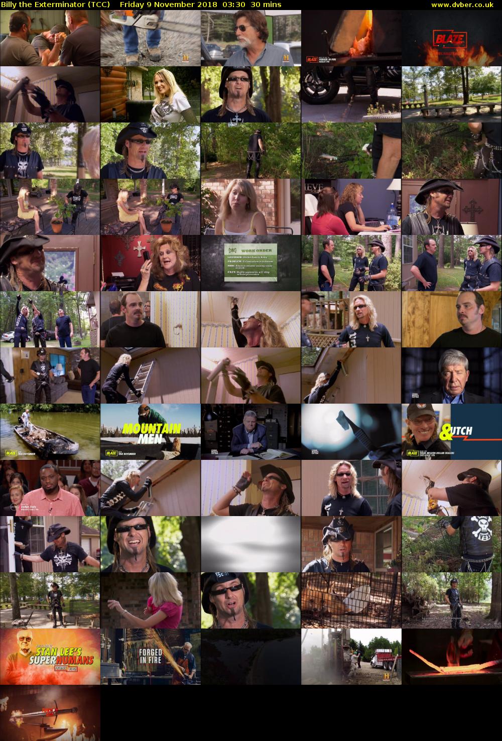 Billy the Exterminator (TCC) Friday 9 November 2018 03:30 - 04:00