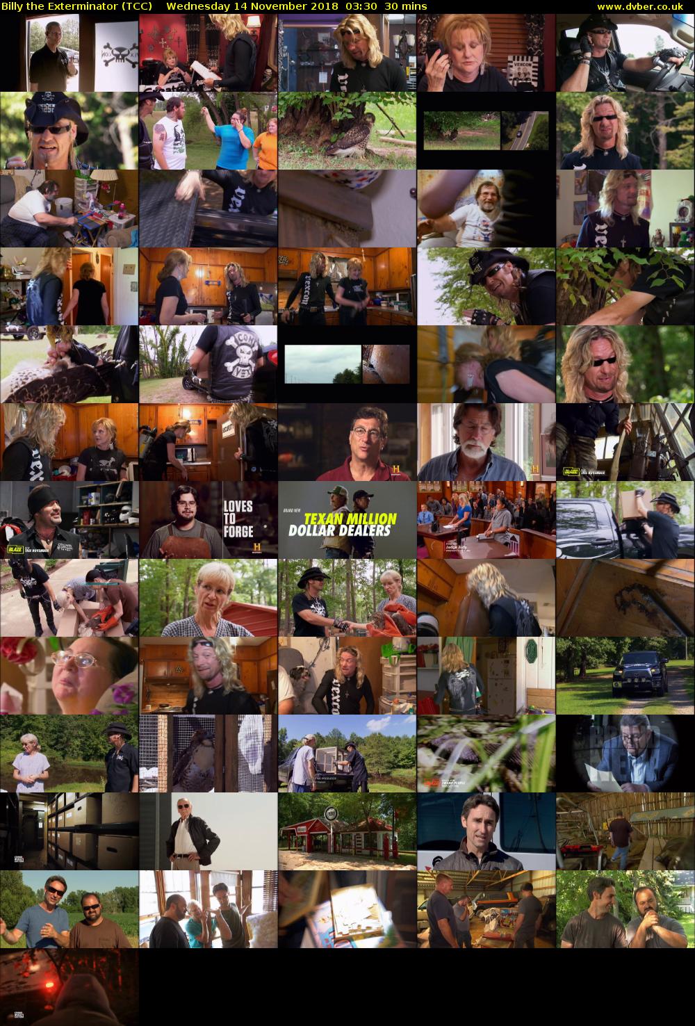 Billy the Exterminator (TCC) Wednesday 14 November 2018 03:30 - 04:00