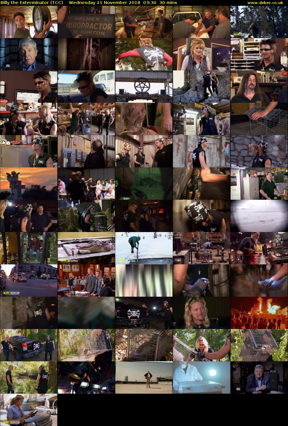 Billy the Exterminator (TCC) Wednesday 21 November 2018 03:30 - 04:00