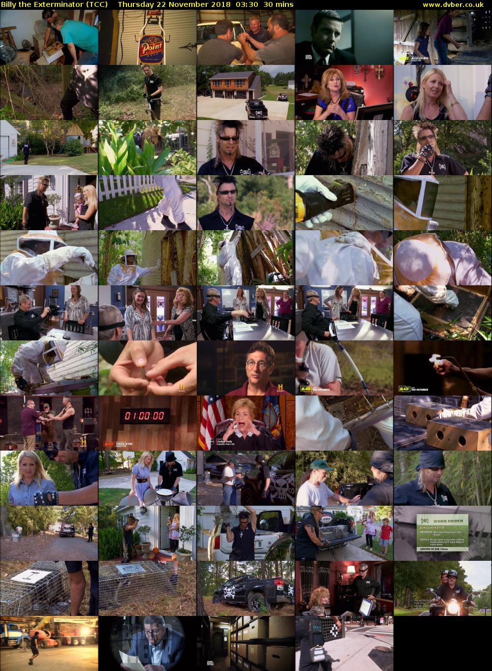 Billy the Exterminator (TCC) Thursday 22 November 2018 03:30 - 04:00