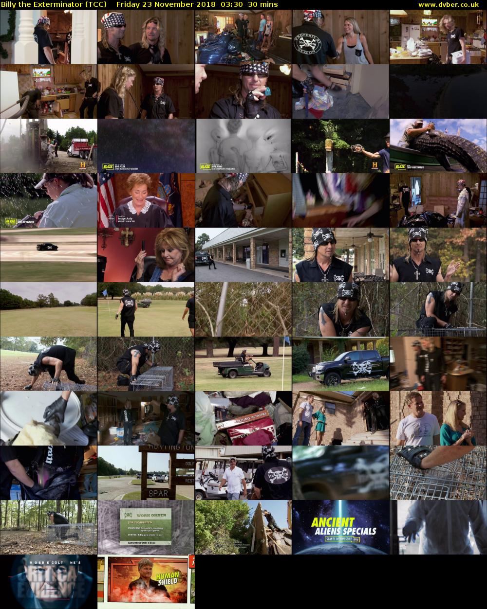 Billy the Exterminator (TCC) Friday 23 November 2018 03:30 - 04:00