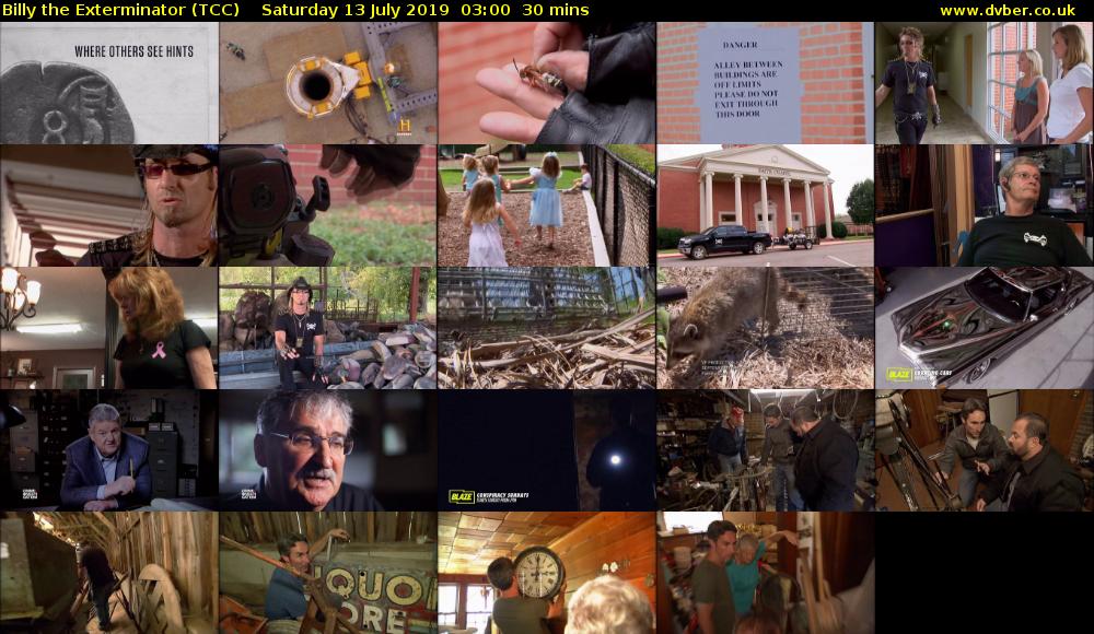 Billy the Exterminator (TCC) Saturday 13 July 2019 03:00 - 03:30