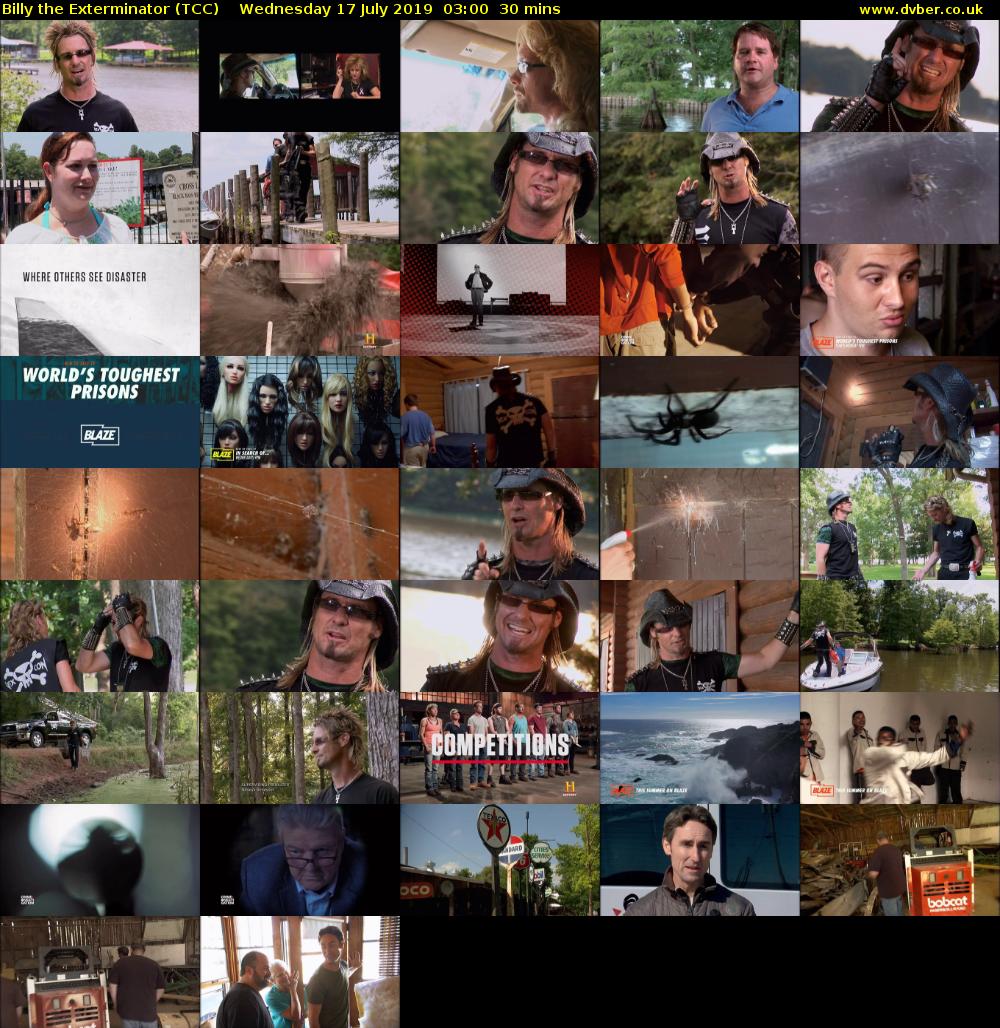 Billy the Exterminator (TCC) Wednesday 17 July 2019 03:00 - 03:30