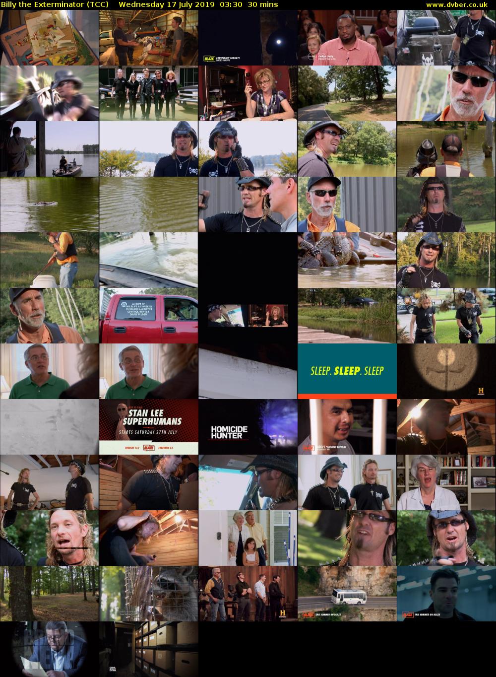 Billy the Exterminator (TCC) Wednesday 17 July 2019 03:30 - 04:00