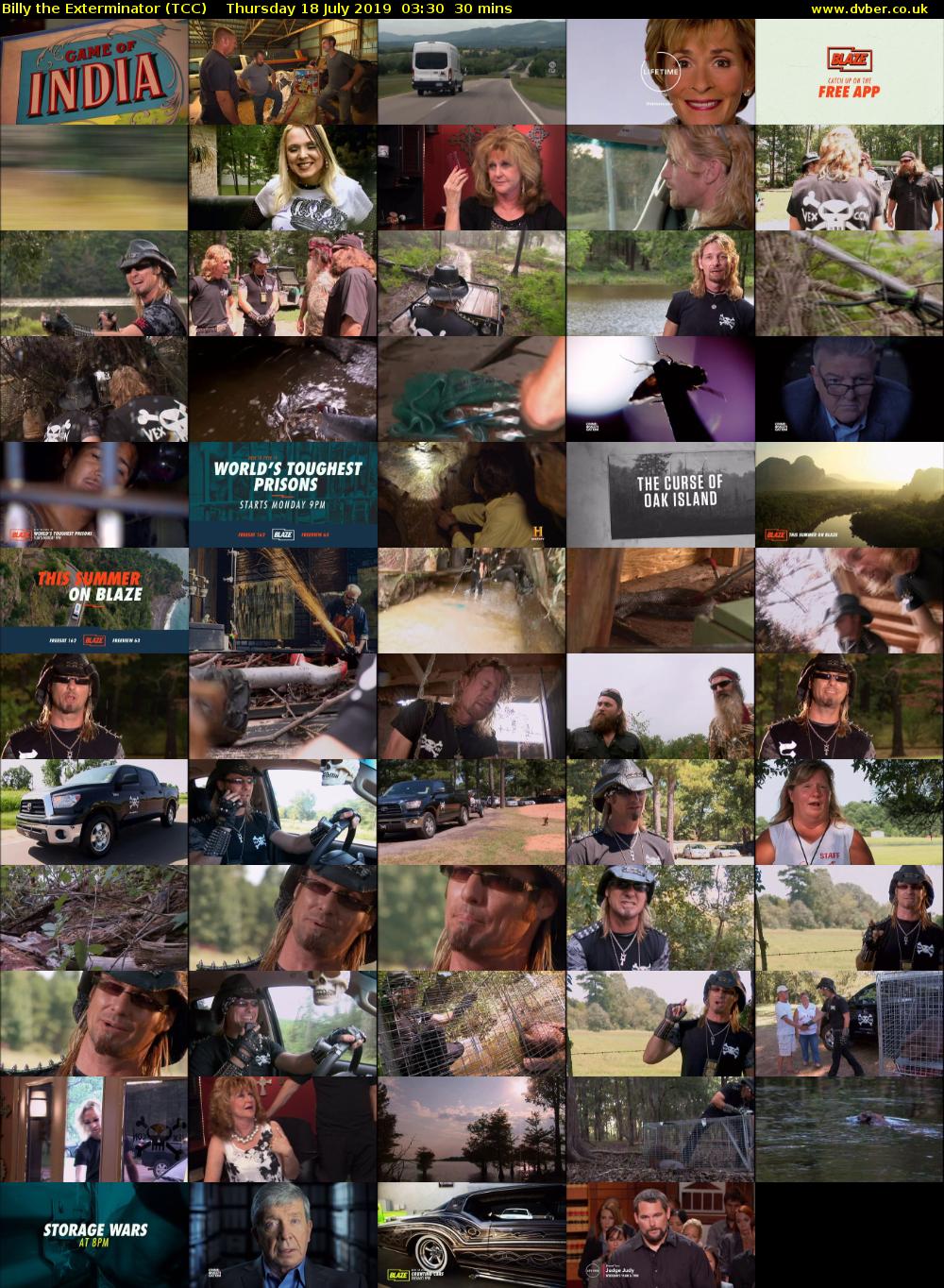 Billy the Exterminator (TCC) Thursday 18 July 2019 03:30 - 04:00