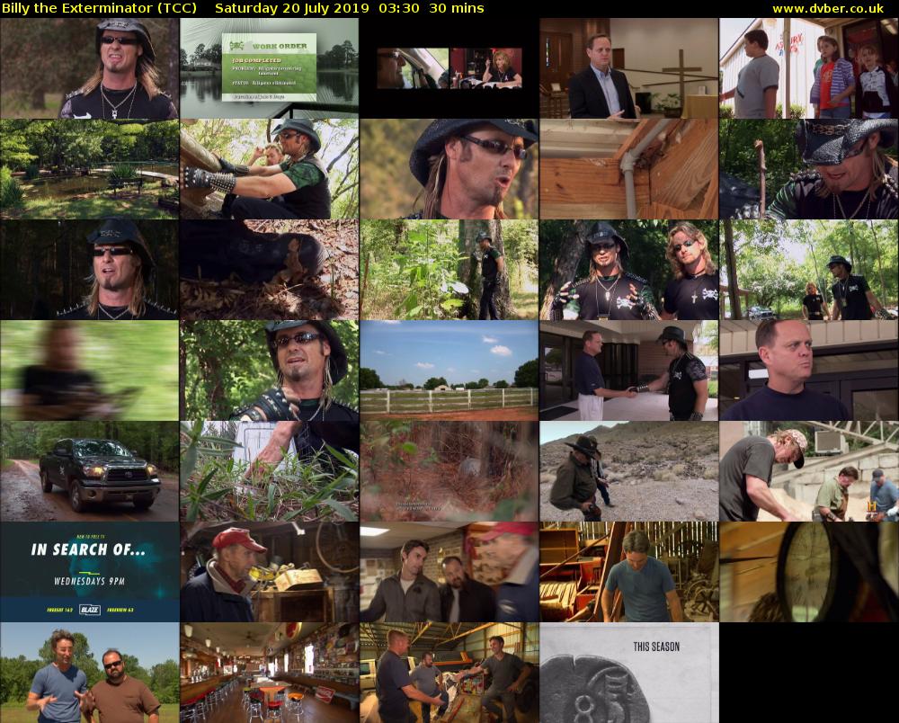 Billy the Exterminator (TCC) Saturday 20 July 2019 03:30 - 04:00
