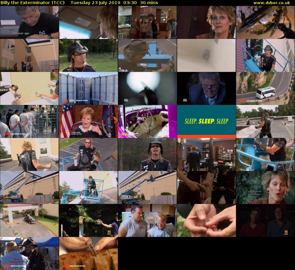 Billy the Exterminator (TCC) Tuesday 23 July 2019 03:30 - 04:00