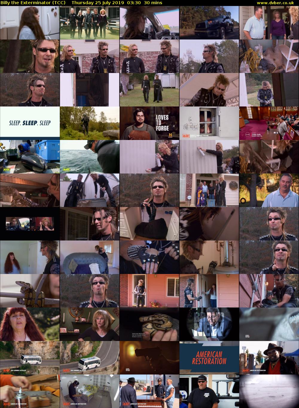 Billy the Exterminator (TCC) Thursday 25 July 2019 03:30 - 04:00
