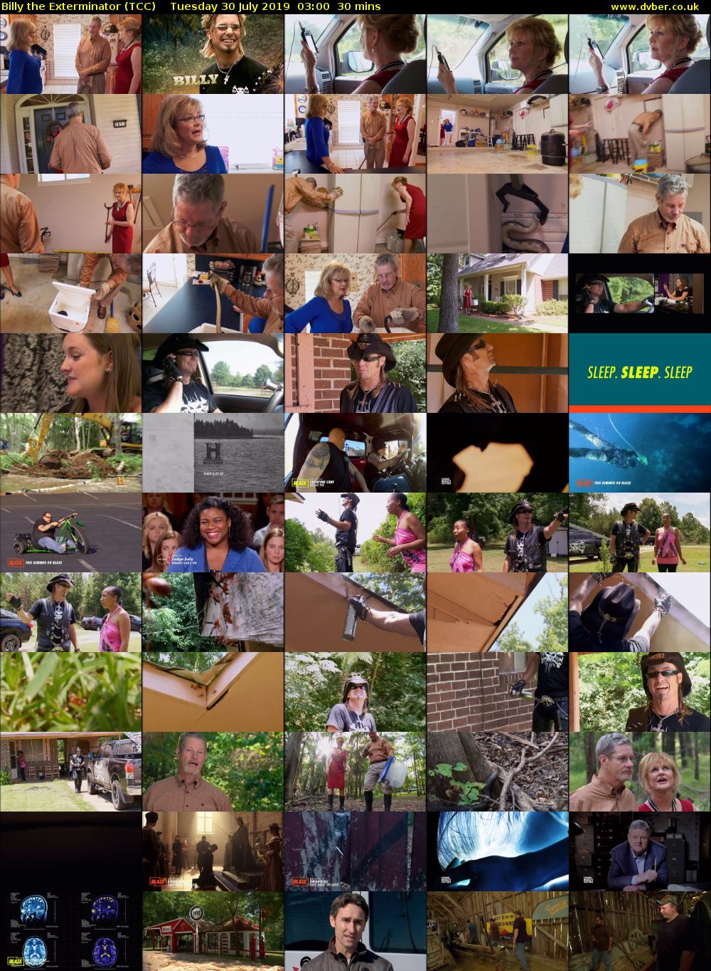 Billy the Exterminator (TCC) Tuesday 30 July 2019 03:00 - 03:30