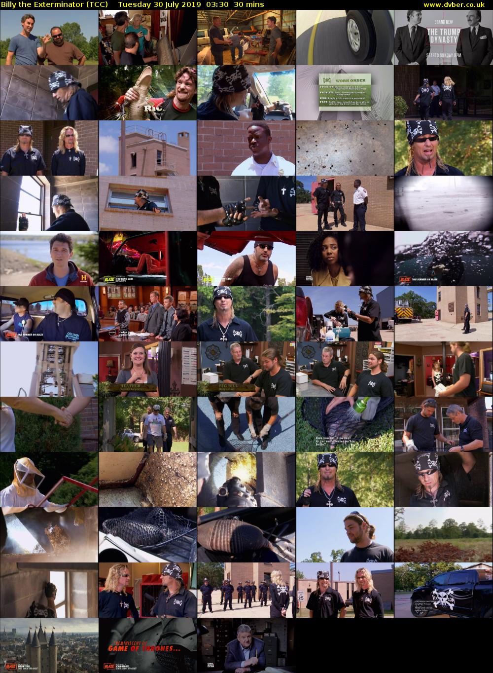 Billy the Exterminator (TCC) Tuesday 30 July 2019 03:30 - 04:00