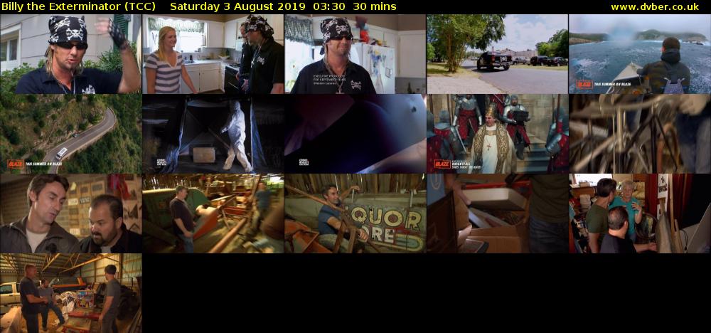 Billy the Exterminator (TCC) Saturday 3 August 2019 03:30 - 04:00