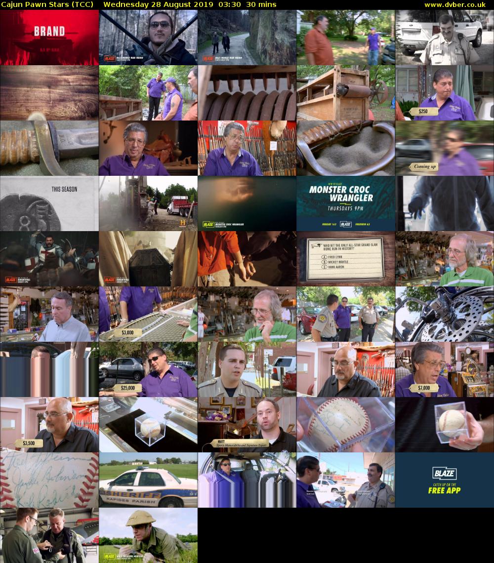 Cajun Pawn Stars (TCC) Wednesday 28 August 2019 03:30 - 04:00