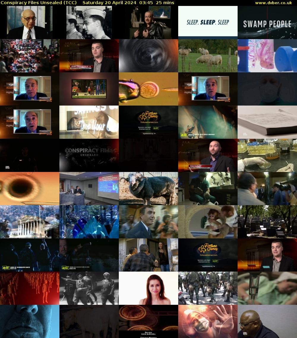 Conspiracy Files Unsealed (TCC) Saturday 20 April 2024 03:45 - 04:10