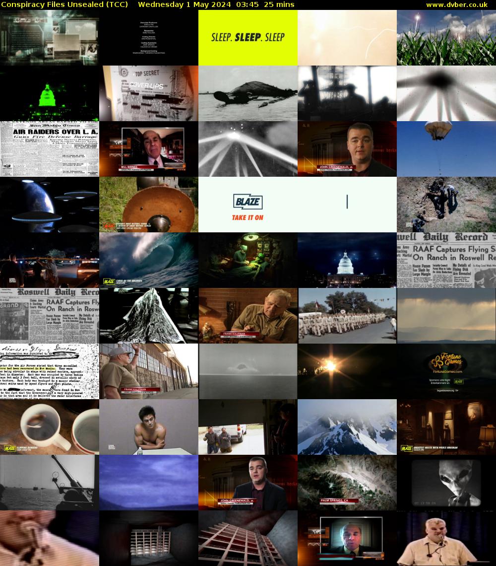 Conspiracy Files Unsealed (TCC) Wednesday 1 May 2024 03:45 - 04:10