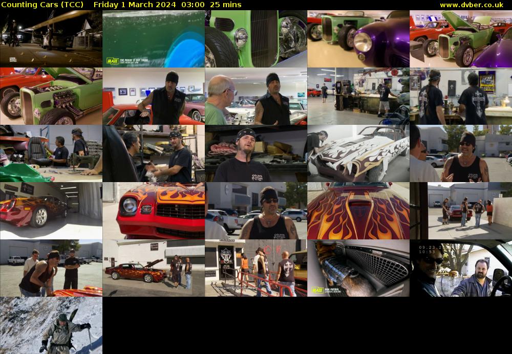 Counting Cars (TCC) Friday 1 March 2024 03:00 - 03:25