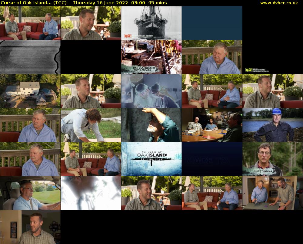 Curse of Oak Island... (TCC) Thursday 16 June 2022 03:00 - 03:45