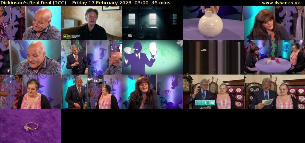 Dickinson's Real Deal (TCC) Friday 17 February 2023 03:00 - 03:45
