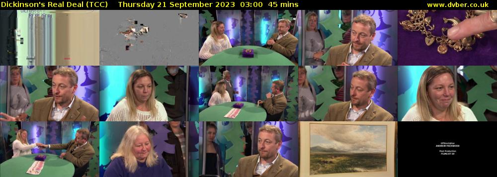 Dickinson's Real Deal (TCC) Thursday 21 September 2023 03:00 - 03:45