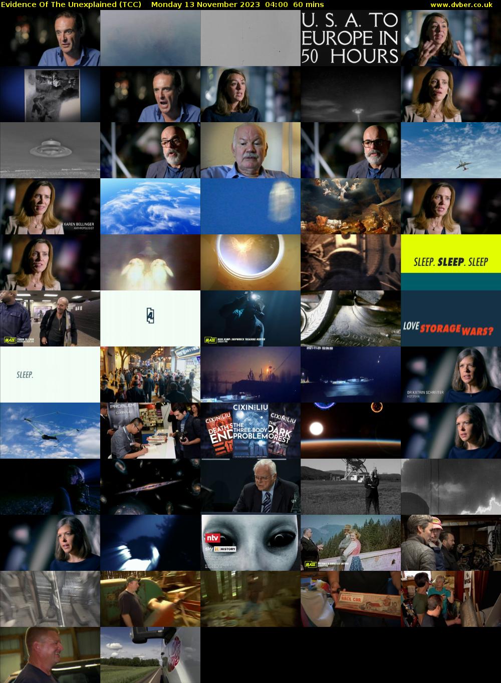 Evidence Of The Unexplained (TCC) Monday 13 November 2023 04:00 - 05:00